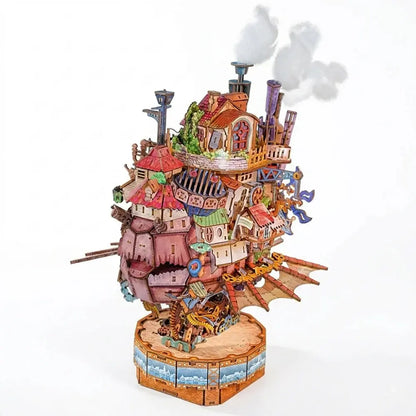 Motorized Walking Castle Mechanical 3D Wooden Puzzle Kit