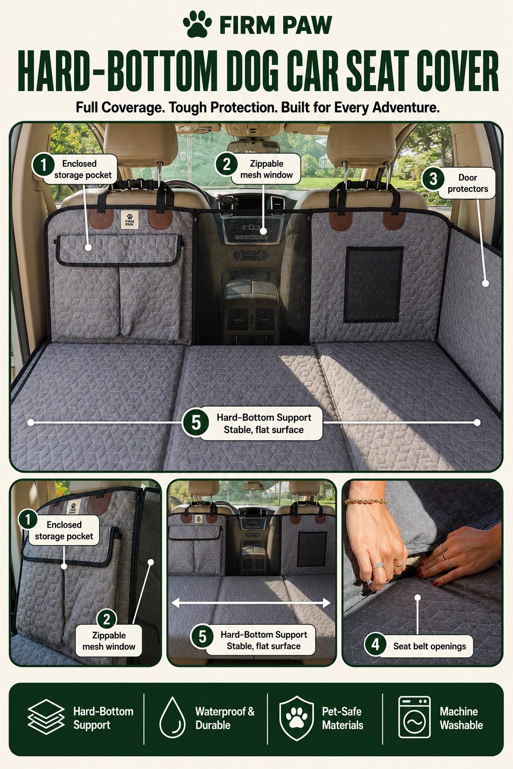 Firmpaw™ Hard Bottom Car Seat Cover