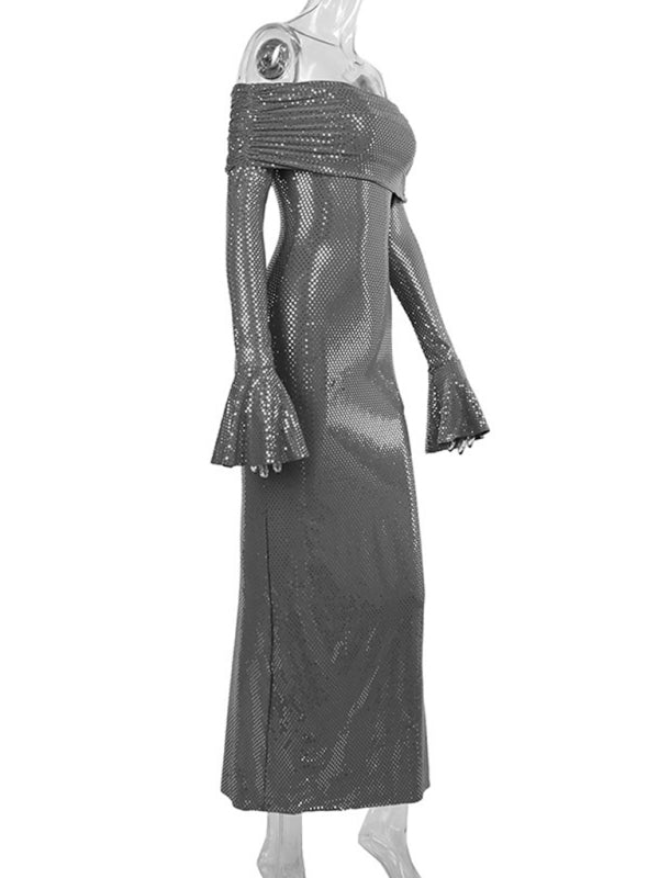 Womens New Sexy Slim Fit Boat Neck Dress SIZE S-L